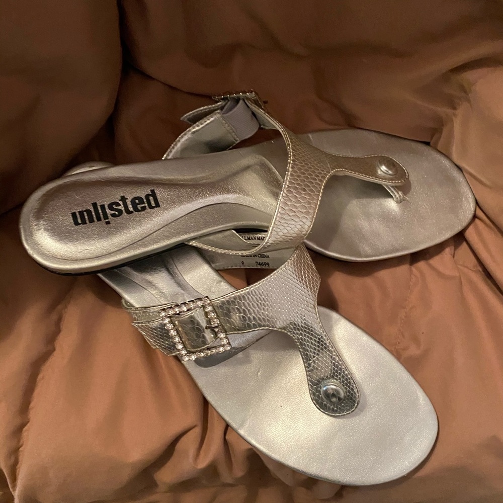 Unlisted silver slip on sandal size 9